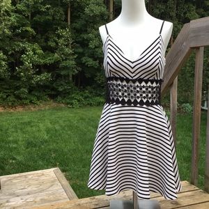 Striped dress with crochet